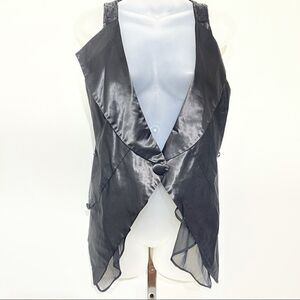 Anthropologie RYU one button satin vest lapel NEW